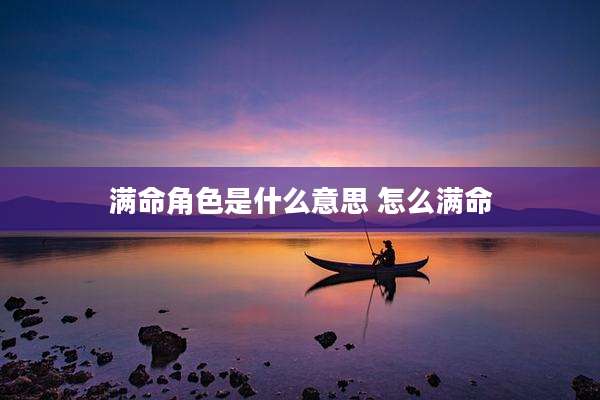 满命角色是什么意思 怎么满命