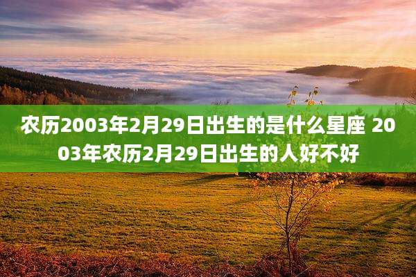 农历2003年2月29日出生的是什么星座 2003年农历2月29日出生的人好不好