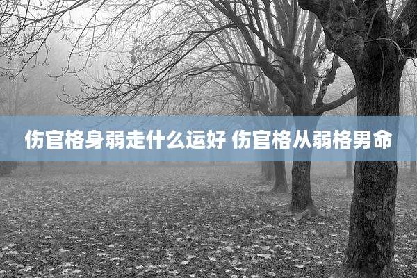 伤官格身弱走什么运好 伤官格从弱格男命