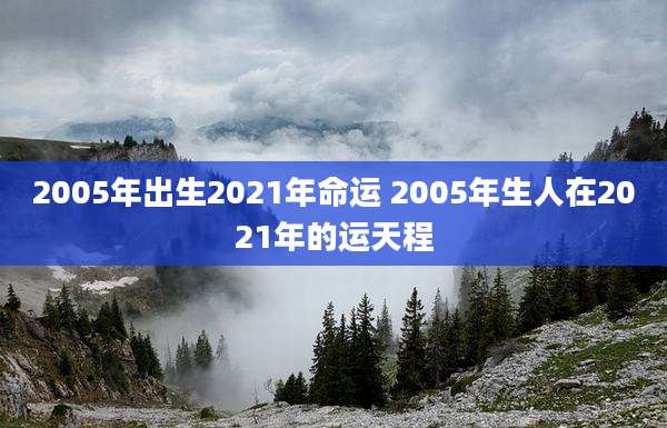 2005年出生2021年命运 2005年生人在2021年的运天程