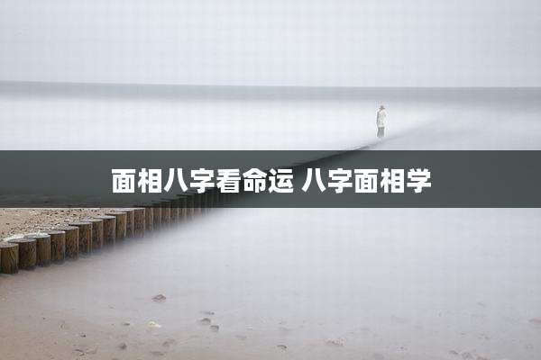 面相八字看命运 八字面相学