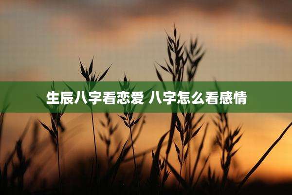 生辰八字看恋爱 八字怎么看感情