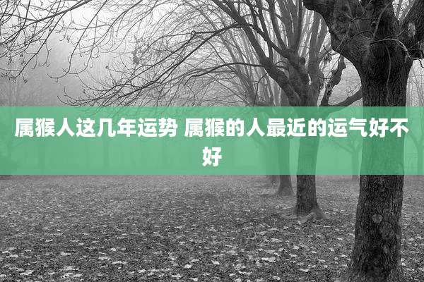 属猴人这几年运势 属猴的人最近的运气好不好