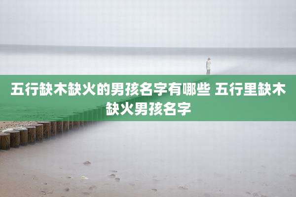 五行缺木缺火的男孩名字有哪些 五行里缺木缺火男孩名字