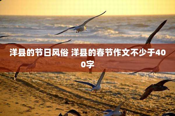 洋县的节日风俗 洋县的春节作文不少于400字