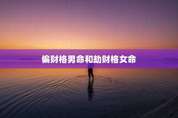 偏财格男命和劫财格女命