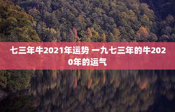 七三年牛2021年运势 一九七三年的牛2020年的运气