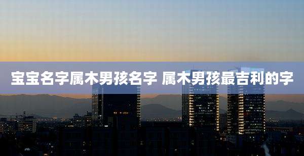 宝宝名字属木男孩名字 属木男孩最吉利的字