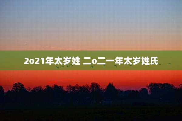2o21年太岁姓 二o二一年太岁姓氏
