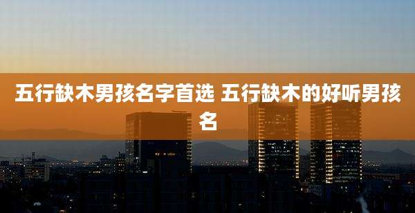 五行缺木男孩名字首选 五行缺木的好听男孩名