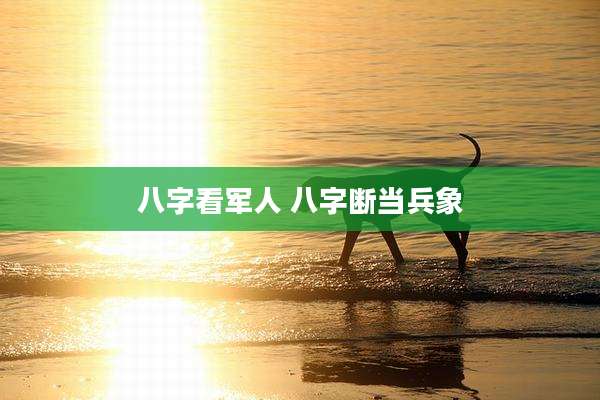 八字看军人 八字断当兵象