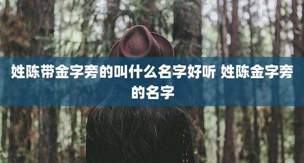 姓陈带金字旁的叫什么名字好听 姓陈金字旁的名字
