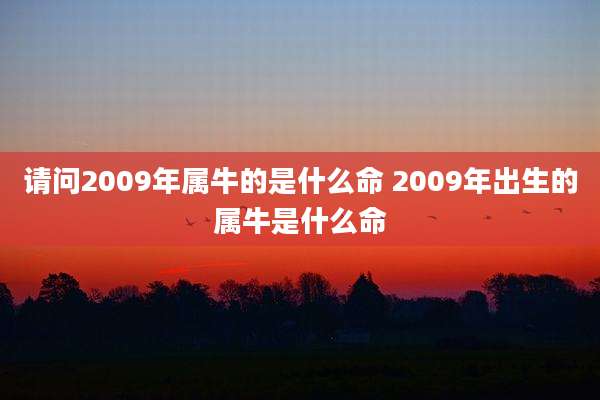 请问2009年属牛的是什么命 2009年出生的属牛是什么命