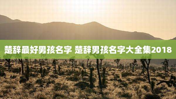 楚辞最好男孩名字 楚辞男孩名字大全集2018