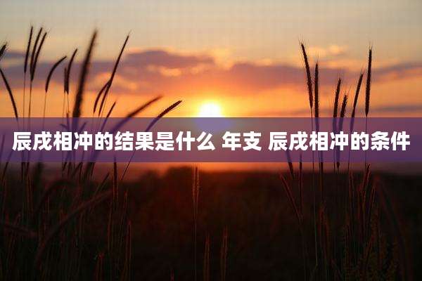 辰戌相冲的结果是什么 年支 辰戌相冲的条件