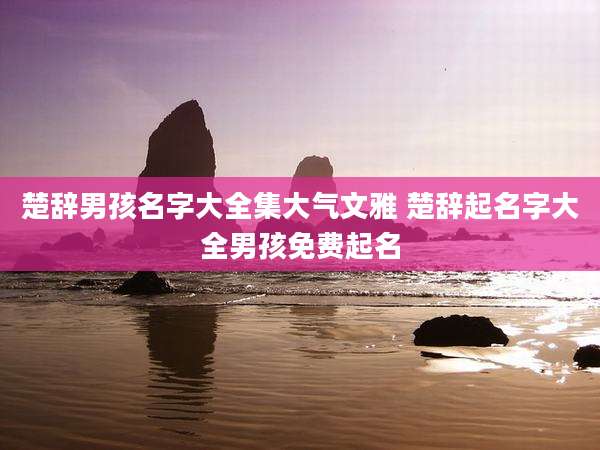 楚辞男孩名字大全集大气文雅 楚辞起名字大全男孩免费起名