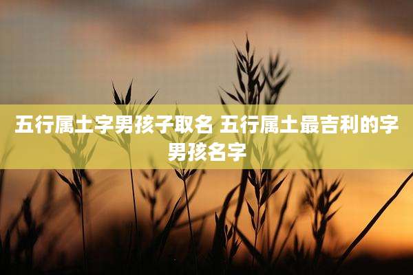 五行属土字男孩子取名 五行属土最吉利的字男孩名字