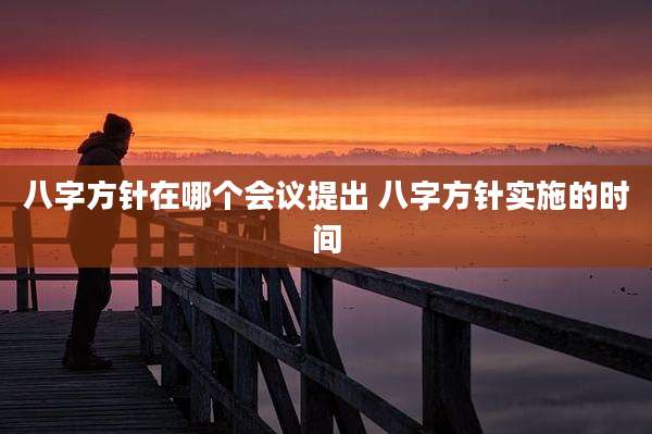 八字方针在哪个会议提出 八字方针实施的时间