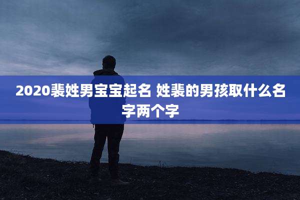 2020裴姓男宝宝起名 姓裴的男孩取什么名字两个字
