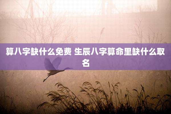 算八字缺什么免费 生辰八字算命里缺什么取名