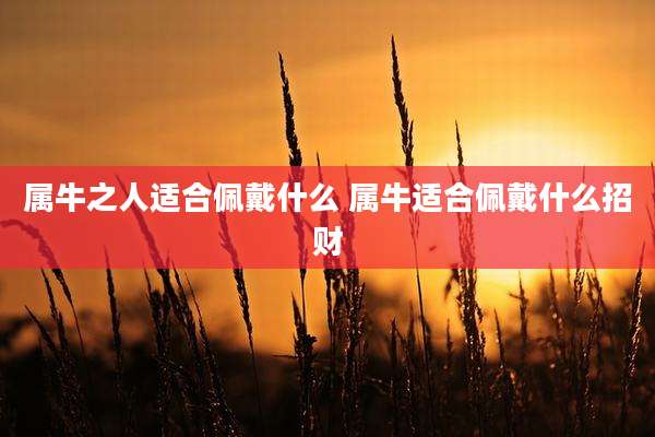 属牛之人适合佩戴什么 属牛适合佩戴什么招财