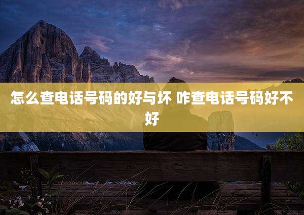 怎么查电话号码的好与坏 咋查电话号码好不好
