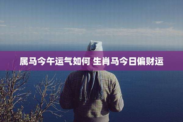 属马今午运气如何 生肖马今日偏财运