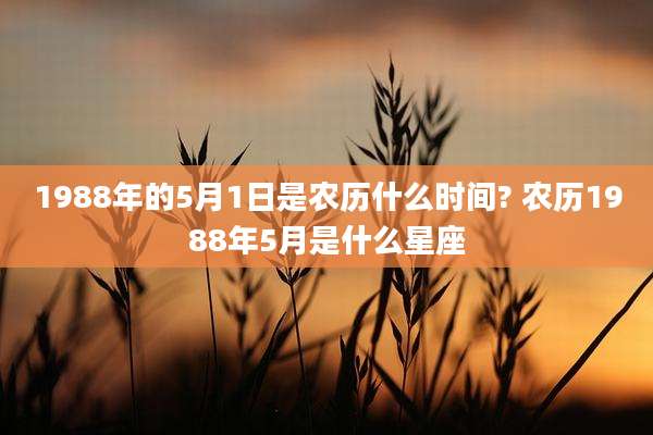 1988年的5月1日是农历什么时间? 农历1988年5月是什么星座