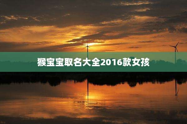 猴宝宝取名大全2016款女孩