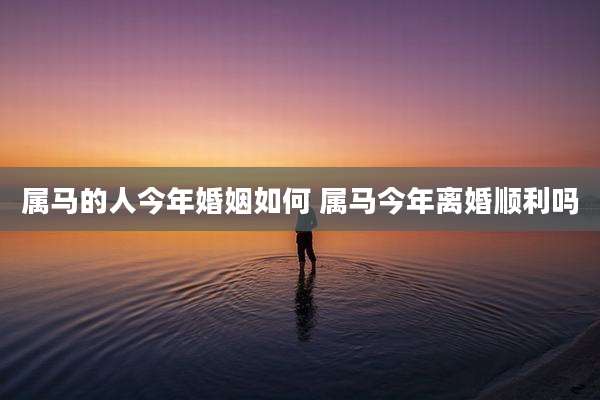 属马的人今年婚姻如何 属马今年离婚顺利吗