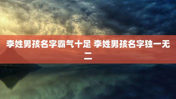 李姓男孩名字霸气十足 李姓男孩名字独一无二