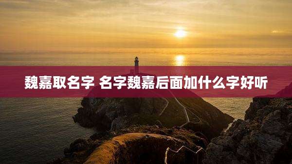 魏嘉取名字 名字魏嘉后面加什么字好听