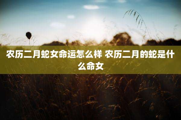 农历二月蛇女命运怎么样 农历二月的蛇是什么命女