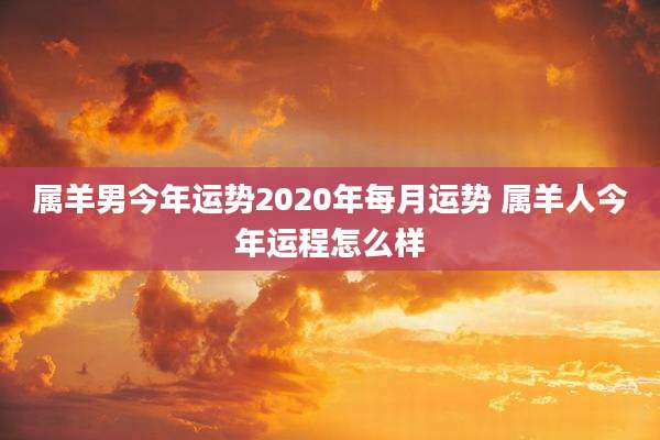 属羊男今年运势2020年每月运势 属羊人今年运程怎么样