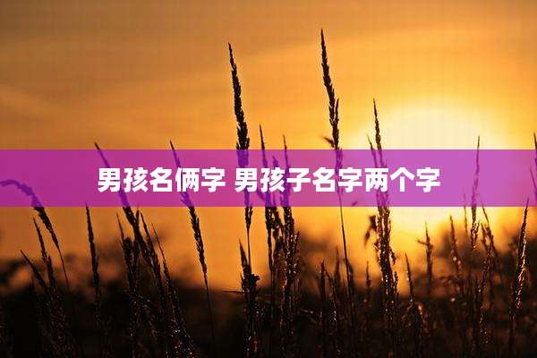 男孩名俩字 男孩子名字两个字