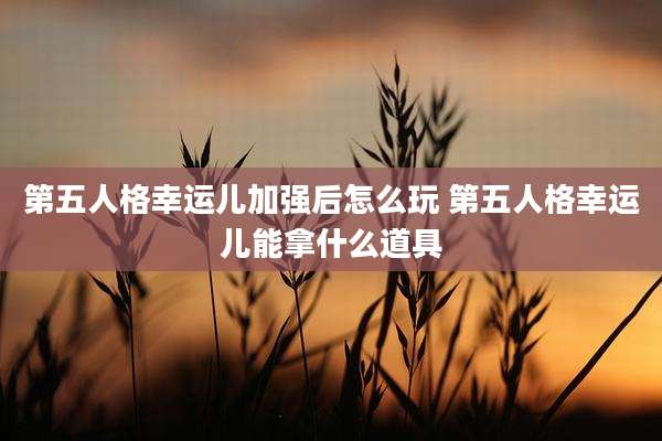 第五人格幸运儿加强后怎么玩 第五人格幸运儿能拿什么道具