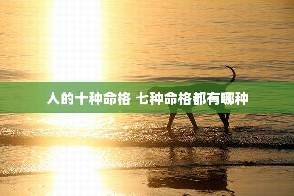 人的十种命格 七种命格都有哪种