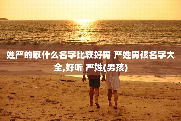 姓严的取什么名字比较好男 严姓男孩名字大全,好听 严姓(男孩)