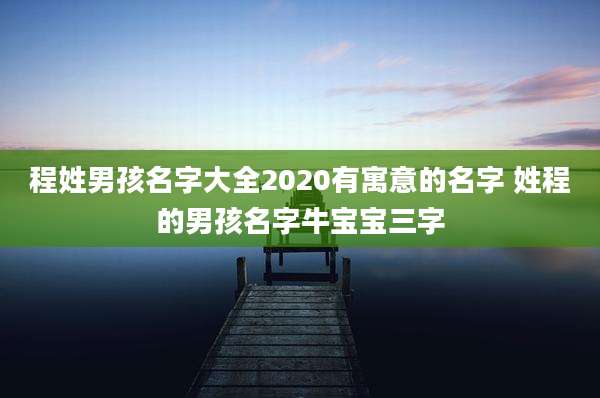 程姓男孩名字大全2020有寓意的名字 姓程的男孩名字牛宝宝三字