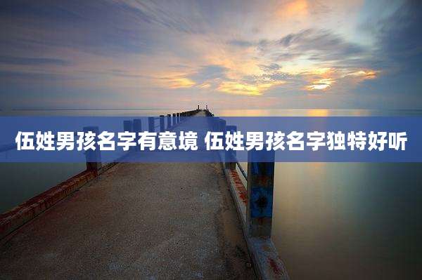 伍姓男孩名字有意境 伍姓男孩名字独特好听