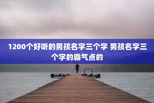 1200个好听的男孩名字三个字 男孩名字三个字的霸气点的
