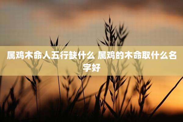 属鸡木命人五行缺什么 属鸡的木命取什么名字好