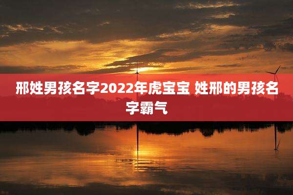 邢姓男孩名字2022年虎宝宝 姓邢的男孩名字霸气