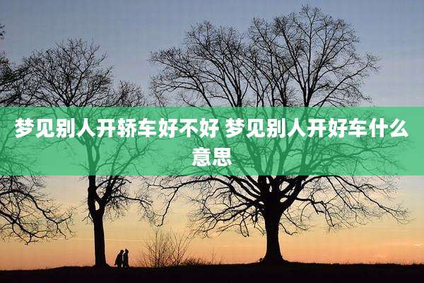 梦见别人开轿车好不好 梦见别人开好车什么意思