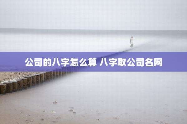 公司的八字怎么算 八字取公司名网