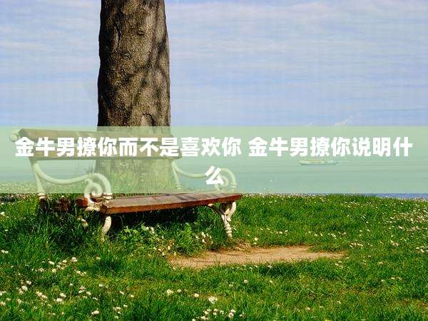 金牛男撩你而不是喜欢你 金牛男撩你说明什么