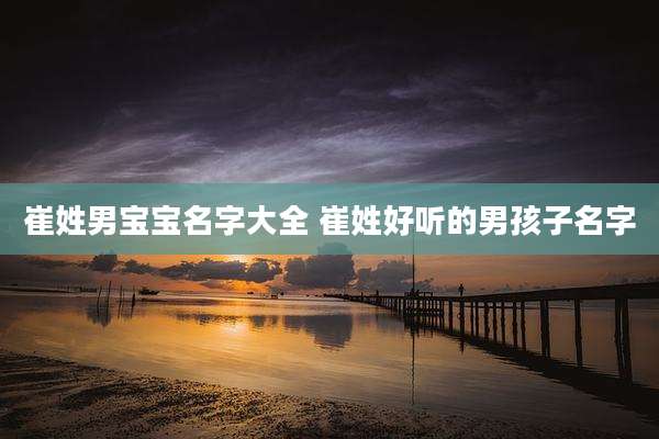 崔姓男宝宝名字大全 崔姓好听的男孩子名字