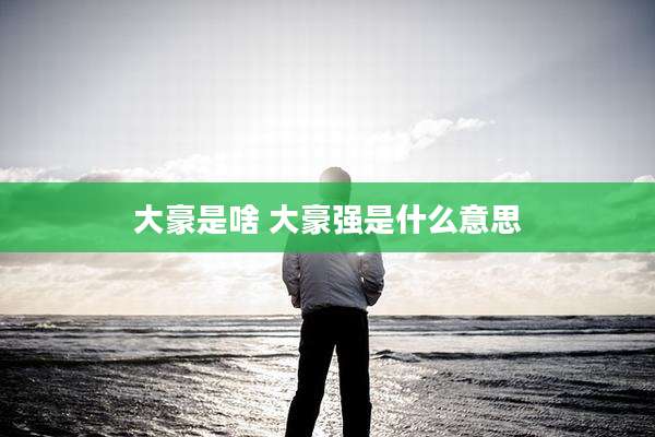 大豪是啥 大豪强是什么意思