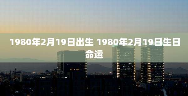 1980年2月19日出生 1980年2月19日生日命运