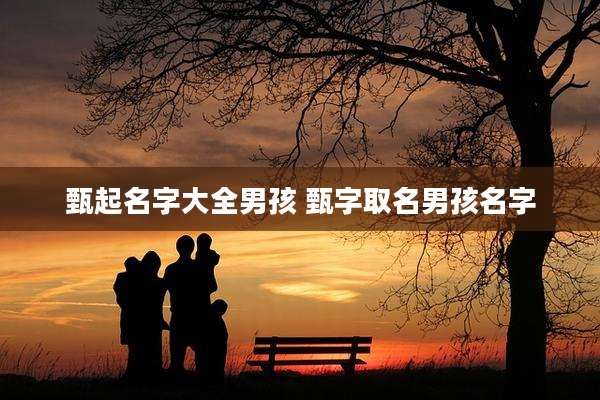 甄起名字大全男孩 甄字取名男孩名字